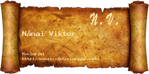 Nánai Viktor névjegykártya